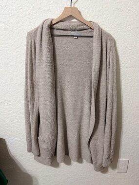Barefoot Dreams Light Beige Open-Front Women's Cardigan